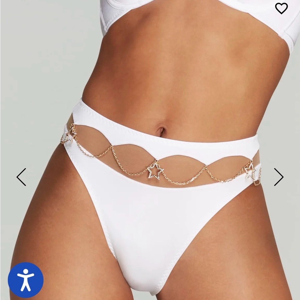Agent Provocateur STASIA BIKINI BRIEF Bottom w/Gold Star Chain orig. Price $395.